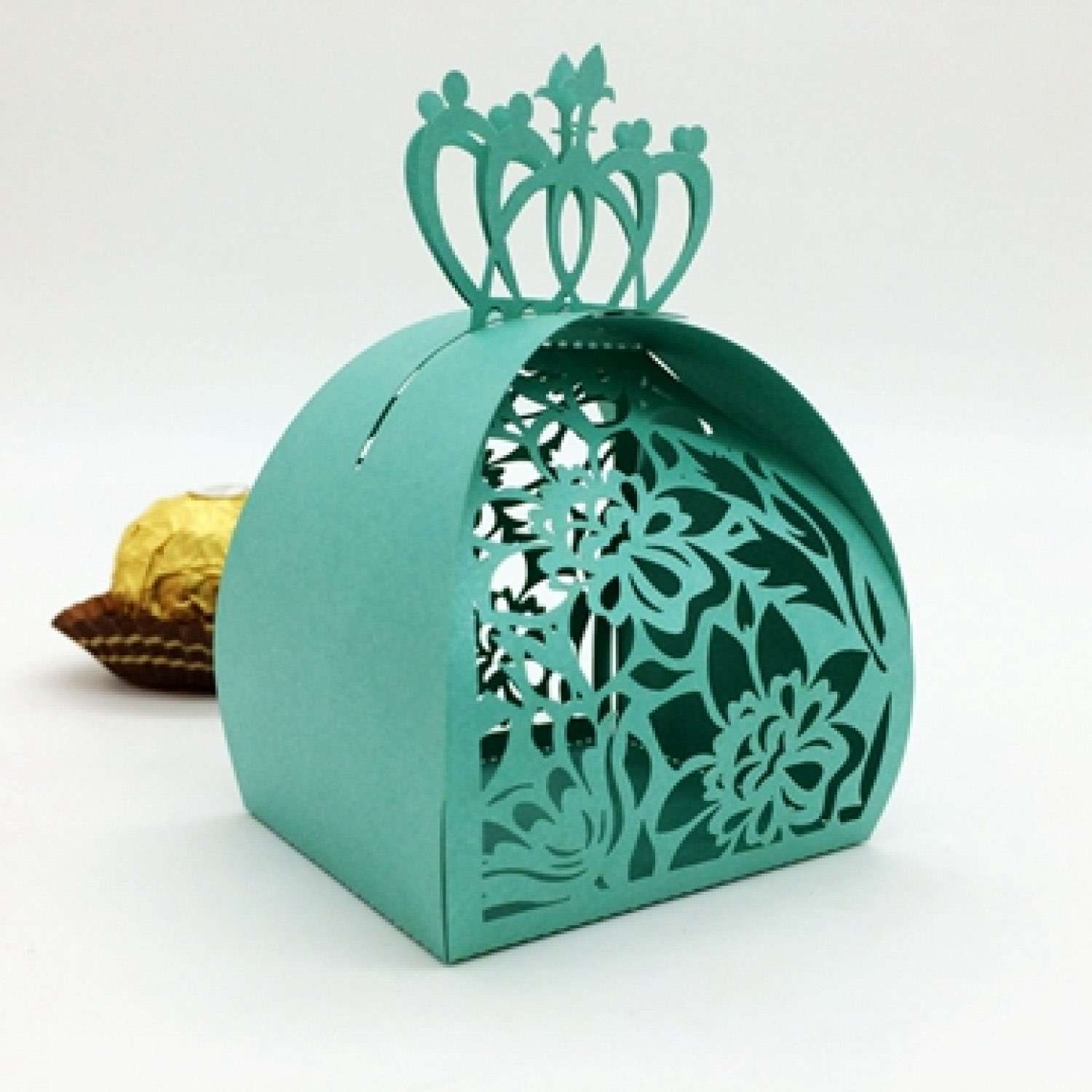 Candy Box Laser Cut Paper Crown Pattern Beautiful Box Customized